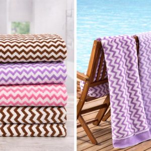 Aura Towels – Premium Microfiber Zigzag Bath Towel, Ultra-Soft, Quick-Dry & Highly Absorbent